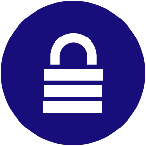 Padlock Icon on Blue Background